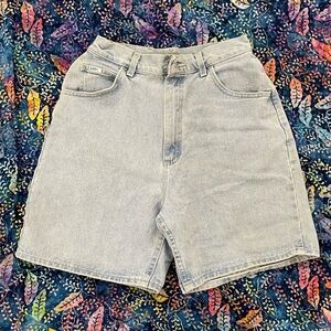 Vintage 90's Lee high waist stone wash denim jean shorts size 10